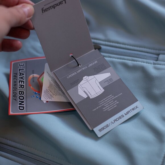 NWT Landway Ladies Matrix Bonded Soft Shell Jacket Light Blue Size 2XL - Picture 14 of 15